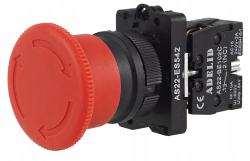 PRZYCISK BEZPIECZEŃSTWA GRZYBEK ES542 AWARYJNY TABLICZKA OSTRZEGAWCZA 22 6.webp