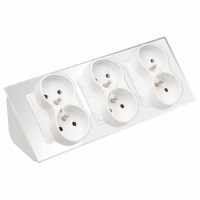 GNIAZDO SZCZEŚCIOKROTNE SZKLANE MEBLOWE NAROŻNE BIURKOWE BIAŁE LISTWA