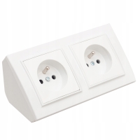 GNIAZDO PODWÓJNE MEBLOWE NAROŻNE KUCHENNE BLATOWE BIURKOWE WPUSZCZANE BIAŁE