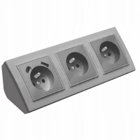 GNIAZDO POTRÓJNE MEBLOWE NAROŻNE KUCHENNE USB TYP C BIURKOWE SZARE LISTWA