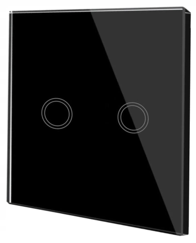 Dotykowy Szklany Włącznik Światła 2x Led Schodowy Krzyżowy Led Czarny WiFi_004.webp