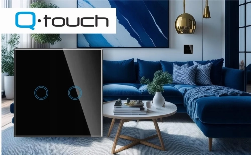 Dotykowy Szklany Włącznik Światła 2x Led Schodowy Krzyżowy Led Czarny WiFi_005.webp