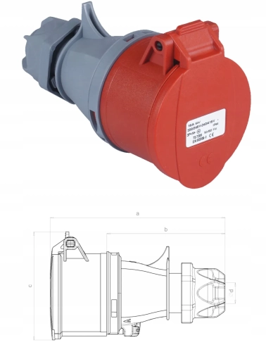 Adapter Siłowy Redukcja Przejściówka 32A na 16A 5P_007.webp