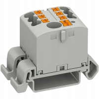 BLOK ROZDZIELCZY NA SZYNĘ ZŁĄCZKA PTFIX LISTWA SZYNOWA PRZELOTOWA BRX 6/6X2,5 GY