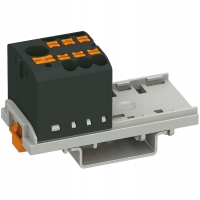 BLOK ROZDZIELCZY NA SZYNĘ ZŁĄCZKA PTFIX SZYNOWA PRZELOTOWA LISTWA BRX 6/6X2,5 BK