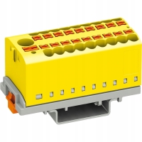 BLOK ROZDZIELCZY NA SZYNĘ ZŁĄCZKA PTFIX SZYNOWA PRZELOTOWA LISTWA BRX 6/18X2,5 YE