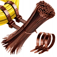 Opaski zaciskowe kablowe trytki UV brązowe 2,5X200mm