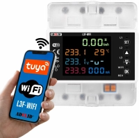 Licznik prądu 3 fazowy miernik zużycia energii na szynę DIN TUYA WIFI 100A