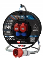 PRZEDŁUŻACZ SIŁOWY NA BĘBNIE 5X2.5 25M BĘBNOWY BUDOWLANY SIŁA 32A 16A 400V