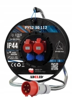 PRZEDŁUŻACZ SIŁOWY NA BĘBNIE 5X2.5 30M BĘBNOWY BUDOWLANY SIŁA 32A 16A 400V