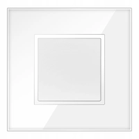 WŁĄCZNIK POJEDYNCZY DZWONEK ODBIJAJĄCY BIAŁY SZKLANY SZKŁO PREMIUM